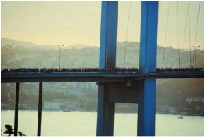 40,000 marching across the Bosporus Bridge in Istanbul
